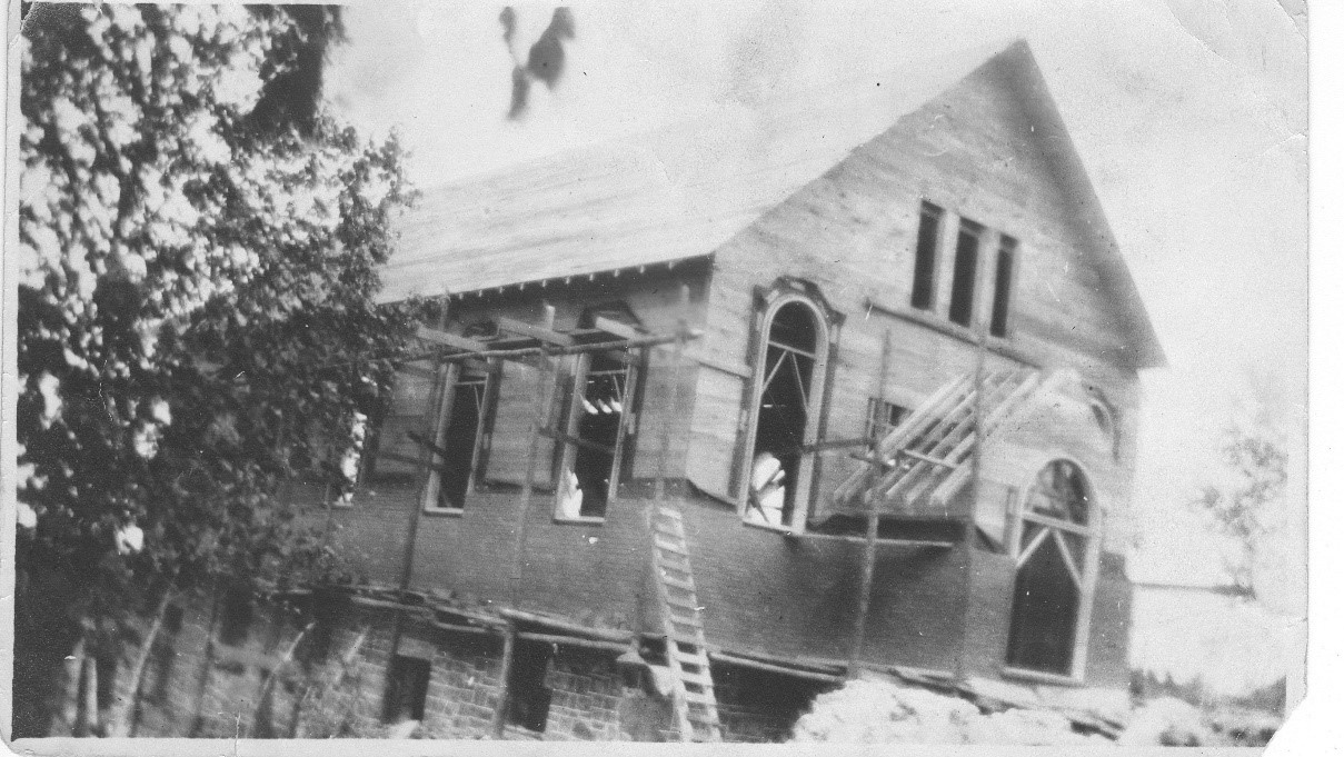 Photograph of St. Alphonsus Church under construction